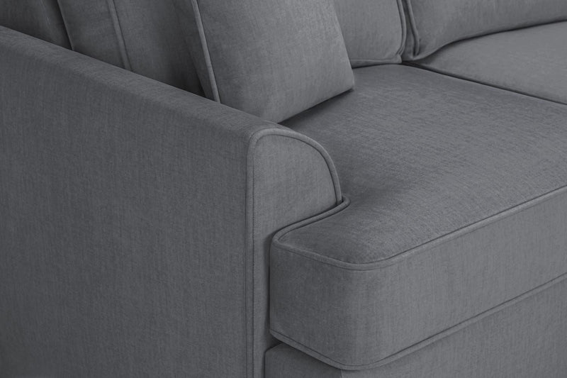 Stylish Grey Universal Corner Sofa: Foam-Filled, Removable Covers, Soft Polyester Fabric