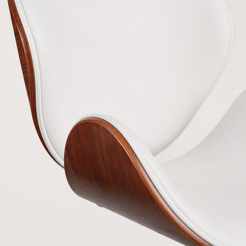Otis Walnut White Swivel Office Chair