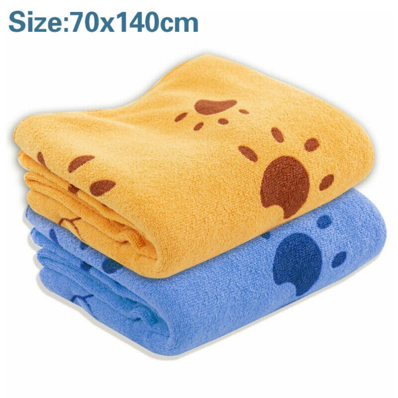 2PCS Pet Dog Towels Microfibre Large Dog Grooming Towel Orange & Blue.