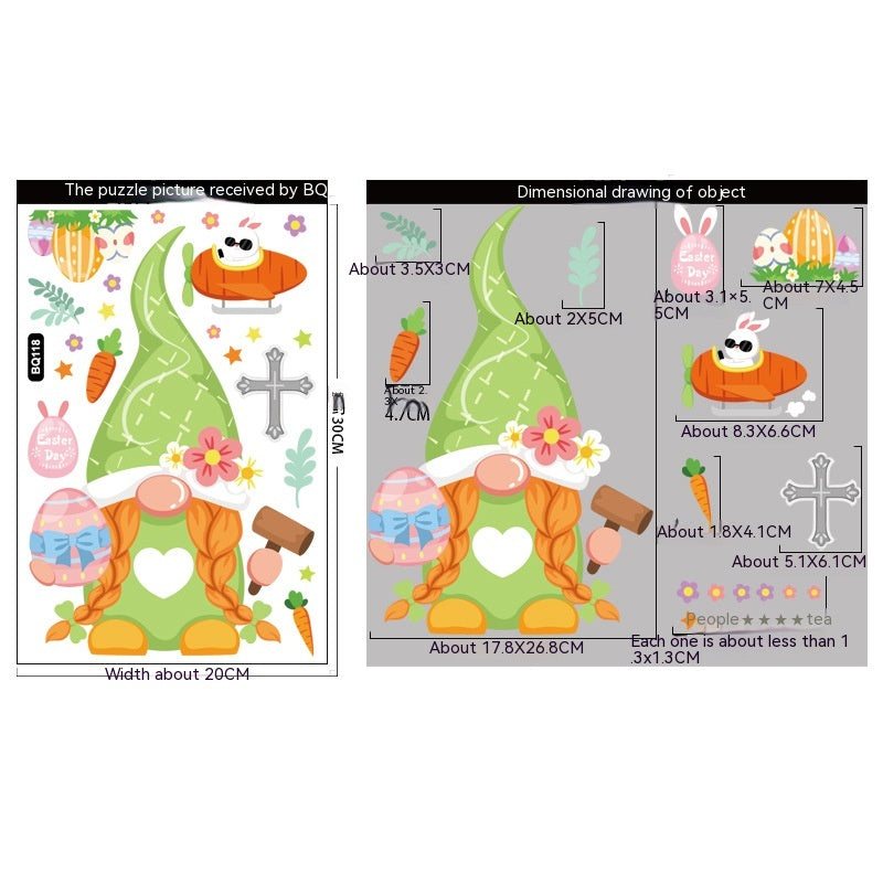 Cute Cartoon Easter Bunny Stickers