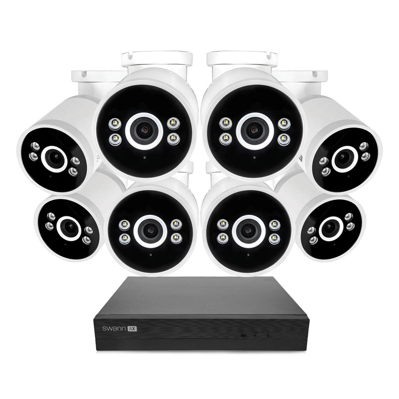 Swann AdvancedX 4K 2TB 16-Channel Wired PoE NVR CCTV with 8 Bullet Camera Kit