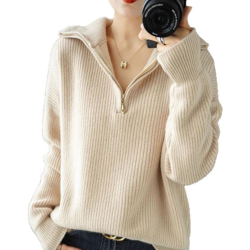 Women's Thickened Pullover Knitted Sweater Top