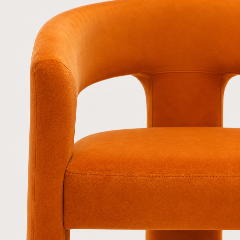 Nordic Ember Orange Upholstered Accent Chair