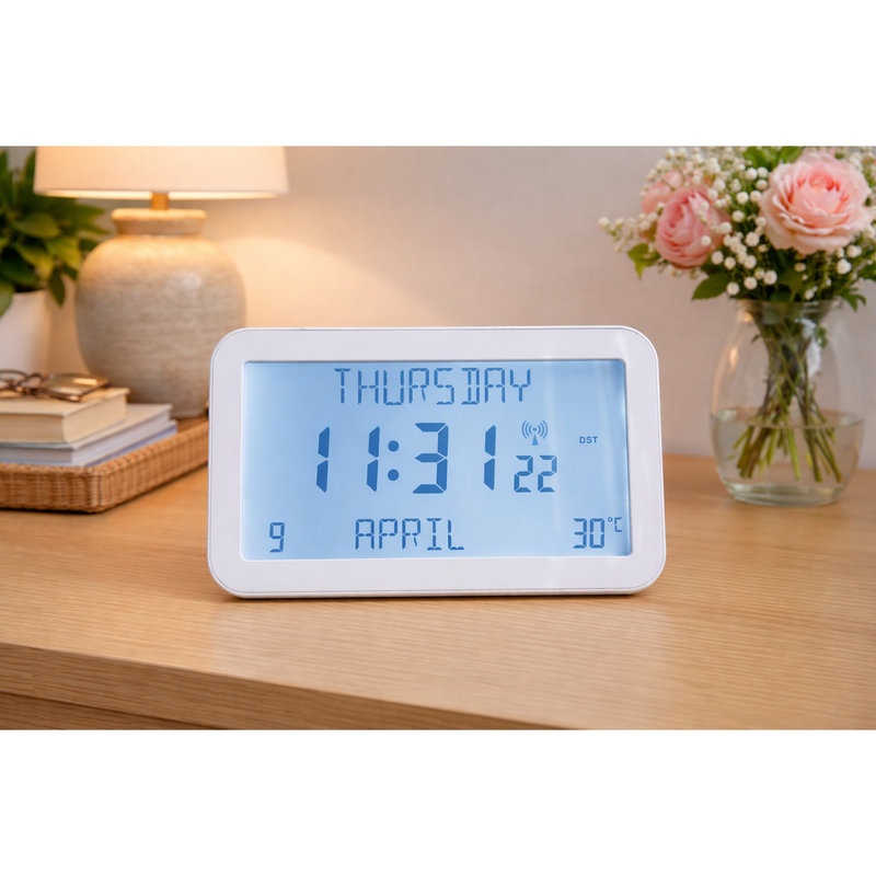 Backlit Easy to Read Full Disclosure Clock White