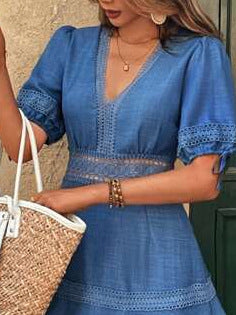 French-style Elegant And Chic Fitted Lace Dress