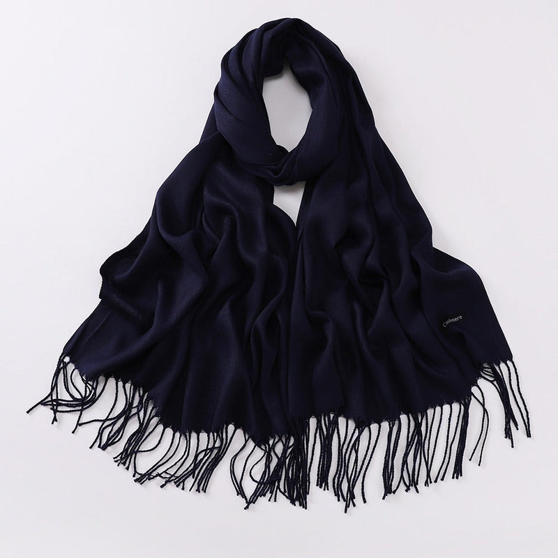 Autumn And Winter Cashmere-like Solid Color Long Scarf