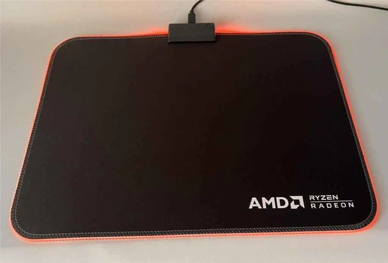 AMD LED Gaming Mouse Pad Red LED Light-Up Anti-Slip 36.5×25.5 cm for PC/Laptop