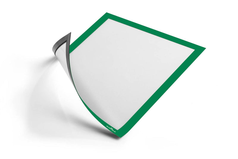 Durable DURAFRAME Magnetic Document Signage Frame for Metal | 5 Pack | A4 Green