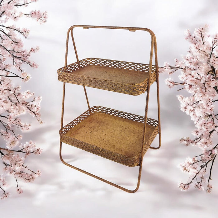 59CM RUSTY METAL DISPLAY SHELF