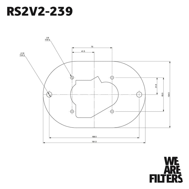 Carburettor Foam Air Filter with Baseplate to fit Weber 32/34 DMTL, DMTR, DATR - 25mm Internal Height