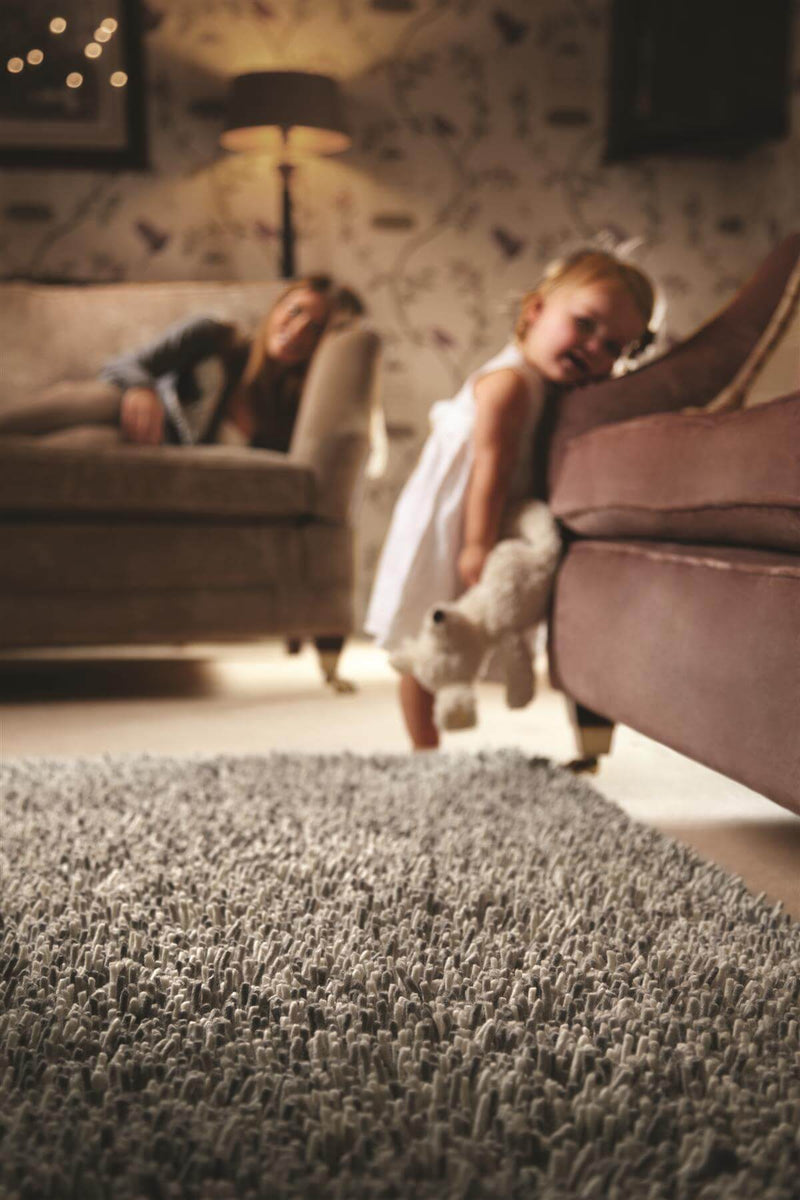 Imperial Mid Grey Mix Shaggy Pile Wool Rug