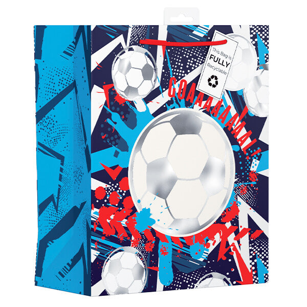 Large Gift Bag with Football Design (W265 x H330 x D140 mm)