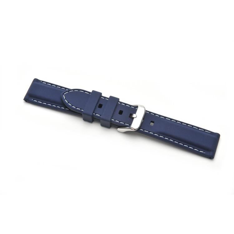 Blue Silicone White Stitch Watch Strap 8203/22