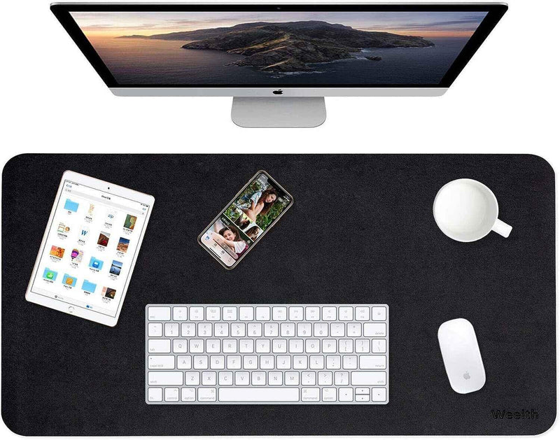 Desk Protector Faux Leather Reversible for Office and Home Black & Red 80cm*40cm