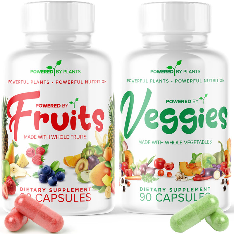 Daily Fruits and Veggies Supplement – 180 Capsules (30 Days) – Non-GMO & Gluten Free – 2-Pack