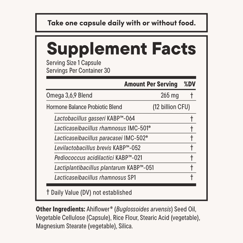 Daily Nouri Hormone Balance Probiotic for Women | 7 Strains, 30-Day