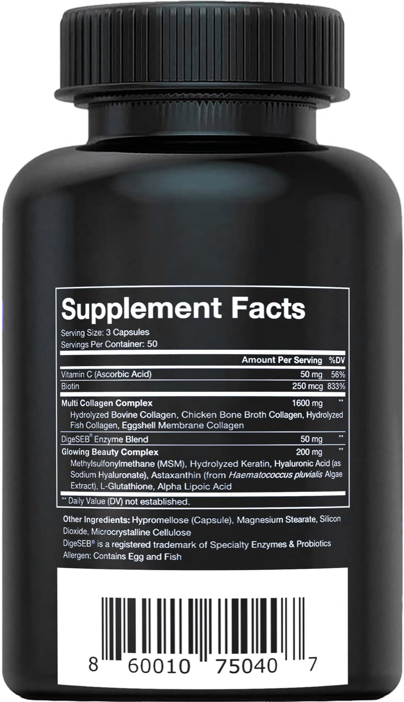 Vital Vitamins Multi Collagen Complex Plus - 150 Capsules | Hair, Skin, Nails