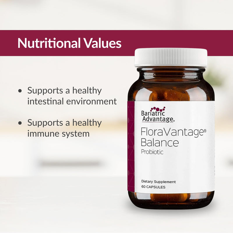 Bariatric Advantage FloraVantage Balance Capsules – Probiotic for Bariatric Surgery Patients (60 Count)