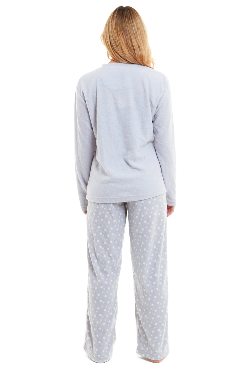 OLIVIA ROCCO Women's Penguin Polar Fleece Pyjama Set Soft Warm Winter Lounge Wear