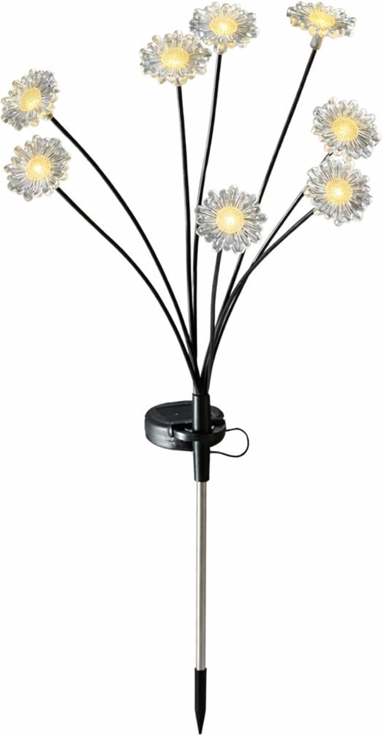 Solar Daisy Stake Lights with 8 LED Flower Stems 70cm
