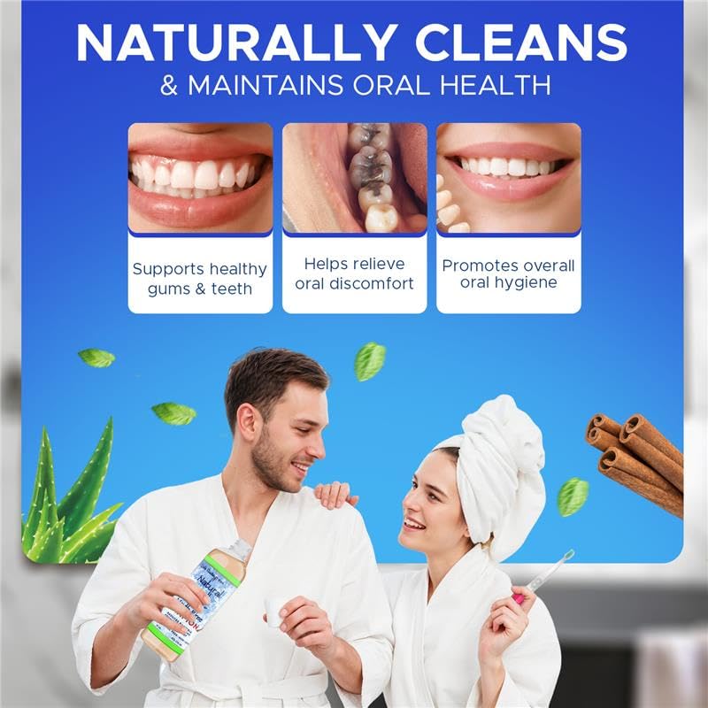 Dale Audrey Natural Pink Himalayan Saltwater Mouth Rinse | Organic Cinnamon Flavor, Fluoride Free, Alcohol Free, Cruelty Free | Teeth Cleaner Mouthwash & Fresh Breath – 16 FL OZ