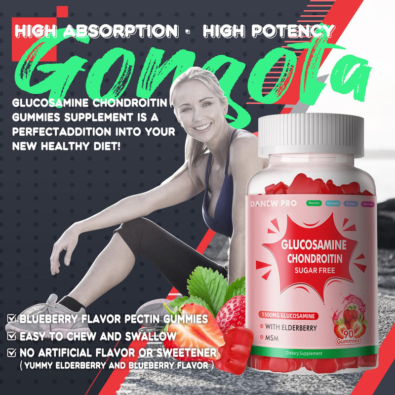 DANEW Pro Glucosamine Chondroitin Gummies with MSM & Elderberry – Joint Support