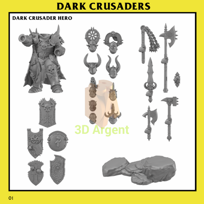 Dark Crusader Hero – 32mm Modular Fantasy Resin Miniature