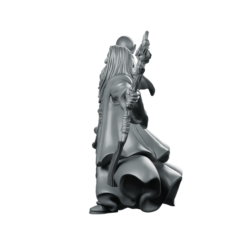 Dark Wizard LOTR Gormund Miniature Resin Spellcaster Staff
