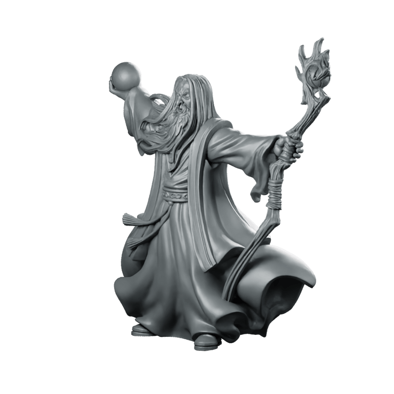 Dark Wizard LOTR Gormund Miniature Resin Spellcaster Staff