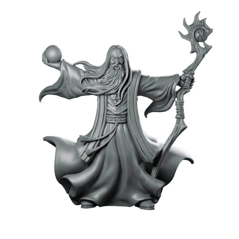Dark Wizard LOTR Gormund Miniature Resin Spellcaster Staff