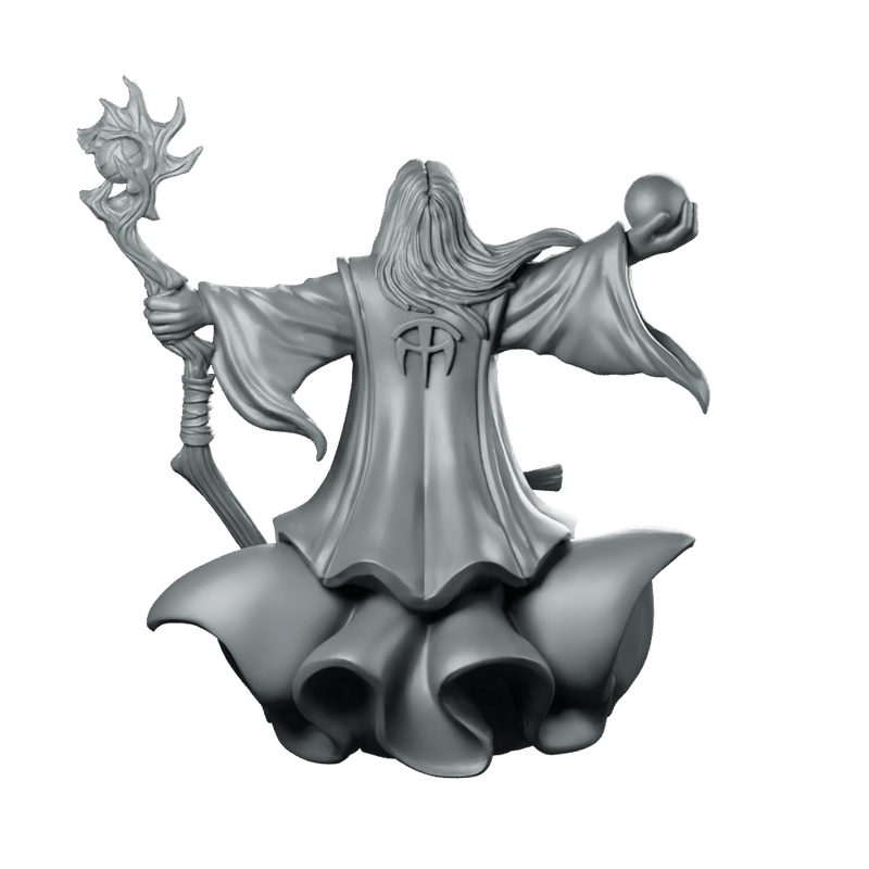 Dark Wizard LOTR Gormund Miniature Resin Spellcaster Staff