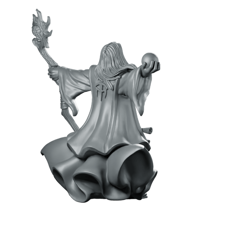 Dark Wizard LOTR Gormund Miniature Resin Spellcaster Staff