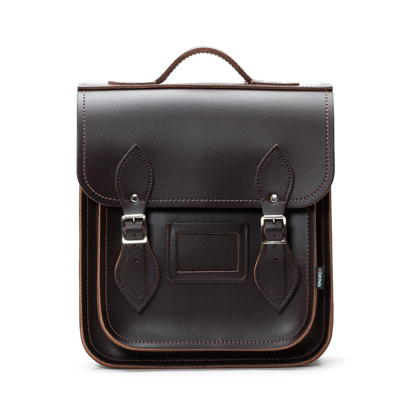Handmade Leather City Backpack - Dark Brown