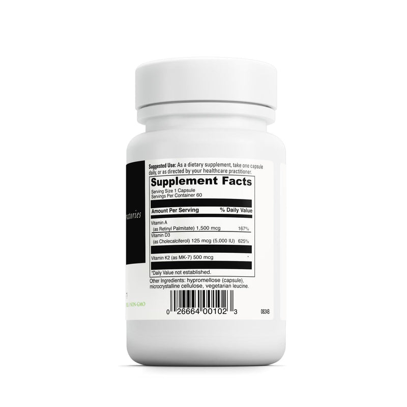 DAVINCI Labs ADK – Bone & Heart Health Support with Vitamins A, D3 & K2 (MK-7) – 60 Capsules