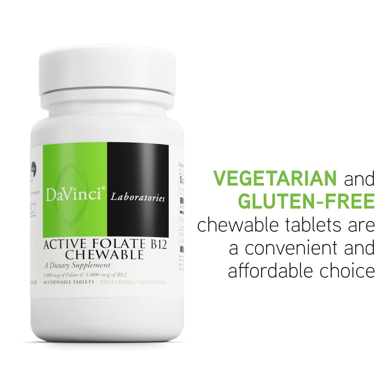 DAVINCI Labs Active Folate B12 Chewable – Heart Health & Immune Support
