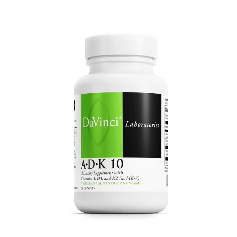 DaVinci Labs ADK 10 – Vitamin A, D3 & K2 for Bone, Heart & Immune Support | 90 Capsules