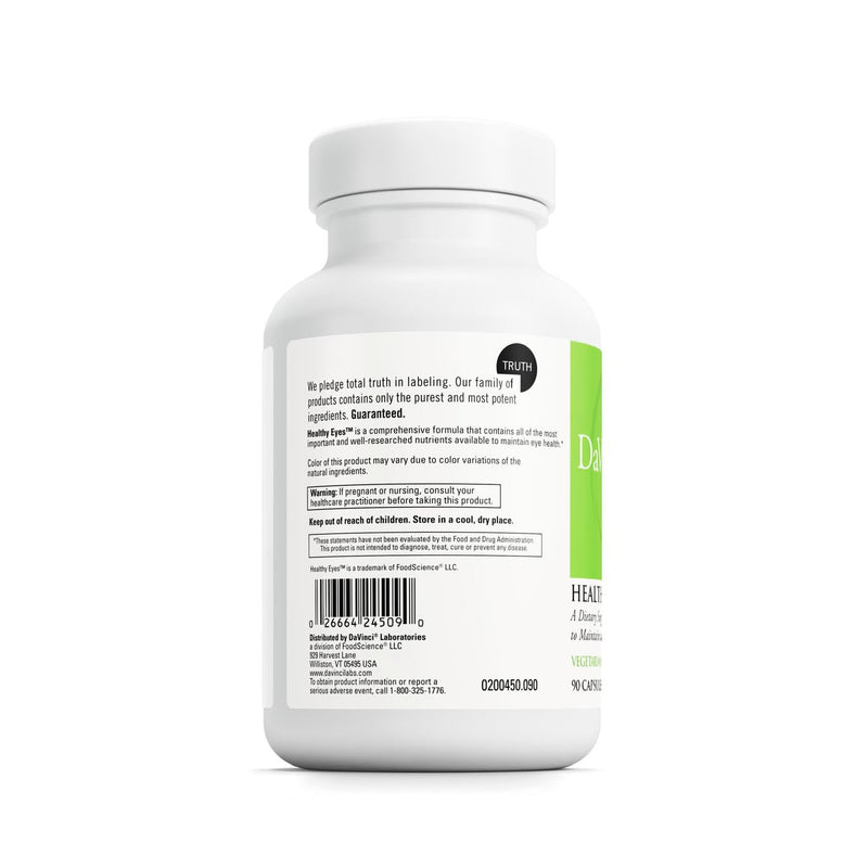 DAVINCI Labs Healthy Eyes - 90 Vegetable Capsules | Eye Health Supplement with Lutein, Lycopene & Zeaxanthin