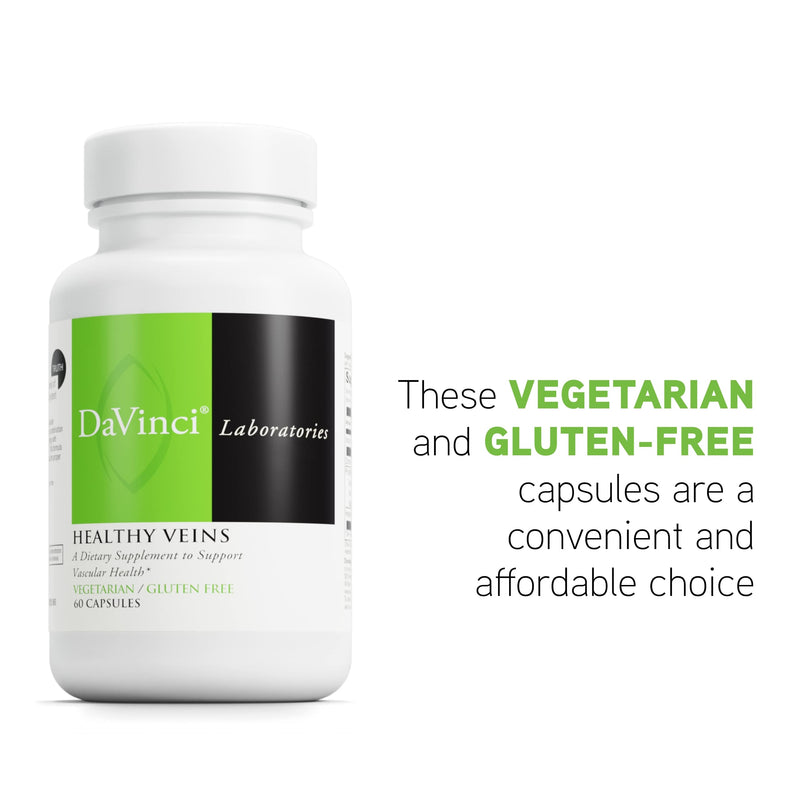 DAVINCI Labs Healthy Veins – Vascular Health Support | Vitamin C, Diosmin | Gluten Free | 60 Veg Capsules