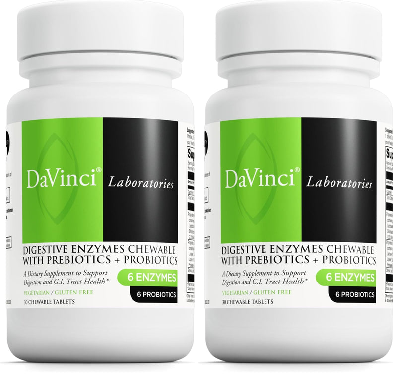 DAVINCI - Mega Probiotic ND with Digestive Enzymes Chewable - 30 Chewable Tablets (Pack of 2)