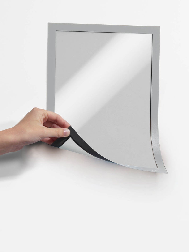 Durable DURAFRAME Magnetic Signage Frame for Metal | 5 Pack | A3 Silver