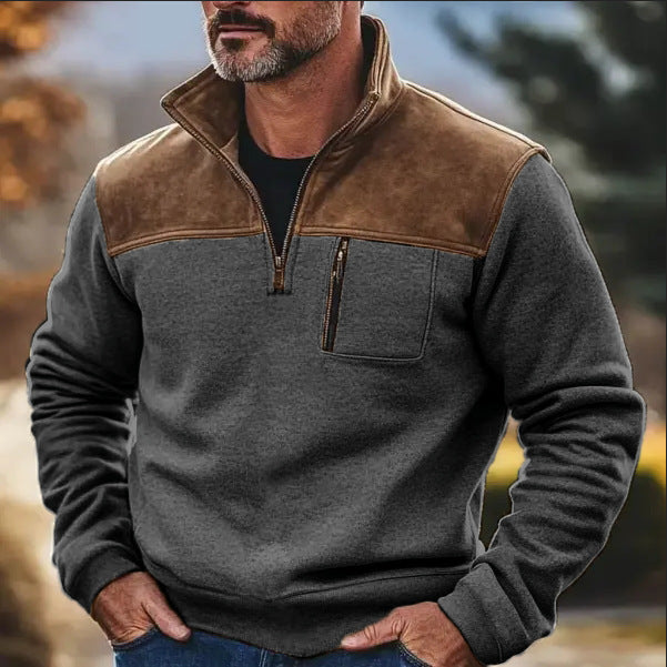 Premium Men's Fleece Zipper Sweater - Casual Pullover Jacket