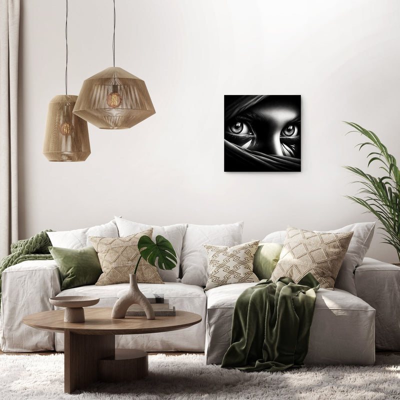 Mystery Gaze: Shadowed Eyes Canvas