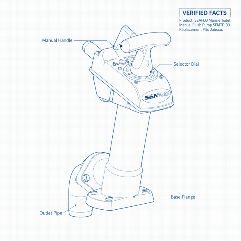 SEAFLO Manual Marine Toilet Hand Pump Conversion Assembly Twist Lock