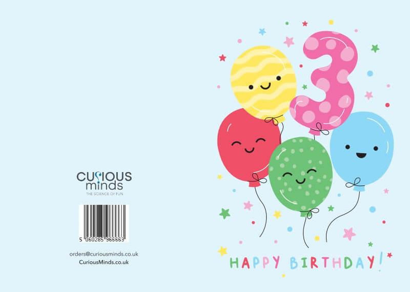 Happy Birthday Card - Age 3 (105 x 148 mm)
