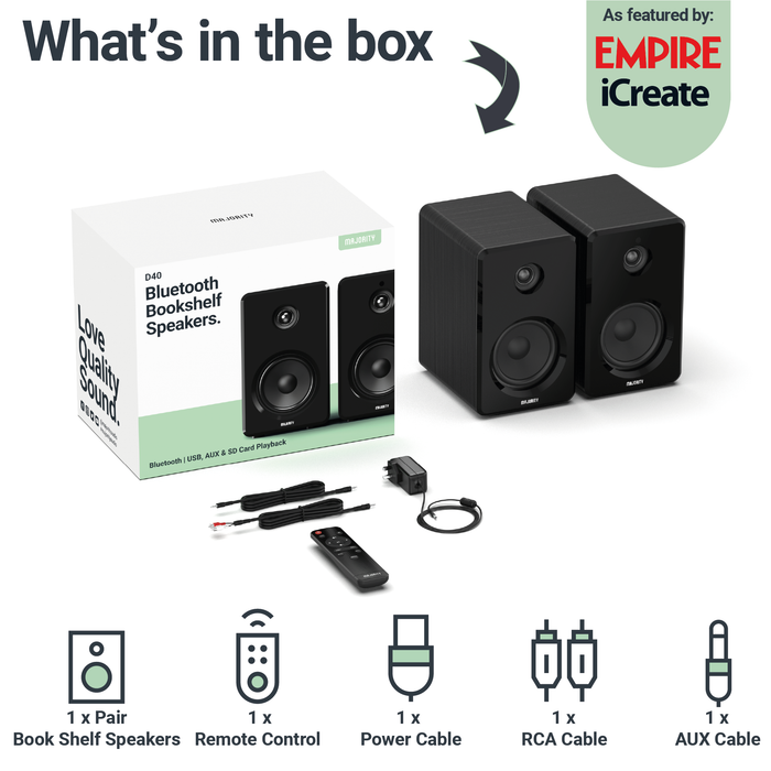 MAJORITY D40 BOOKSHELF SPEAKERS