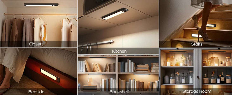Wireless Motion Sensor Under Cabinet Closet Kitchen Counter LED Night Light 2 Pk