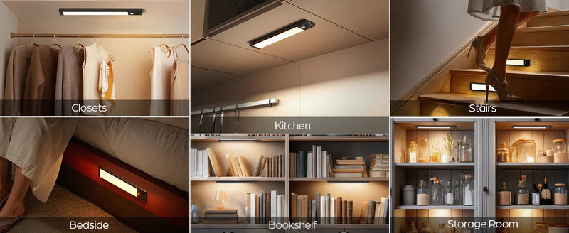 Wireless Motion Sensor Under Cabinet Closet Kitchen Counter LED Night Light 2 Pk