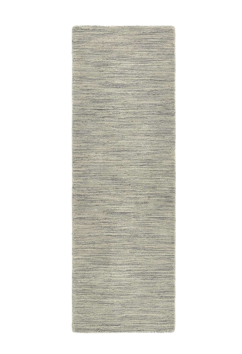 Fine Stripes Silver Grey Wool Rug