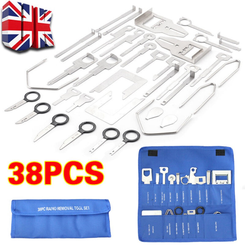 38Pcs Car Radio Stereo Audio Head Unit Key Removal Tool Set Release Keys Kit