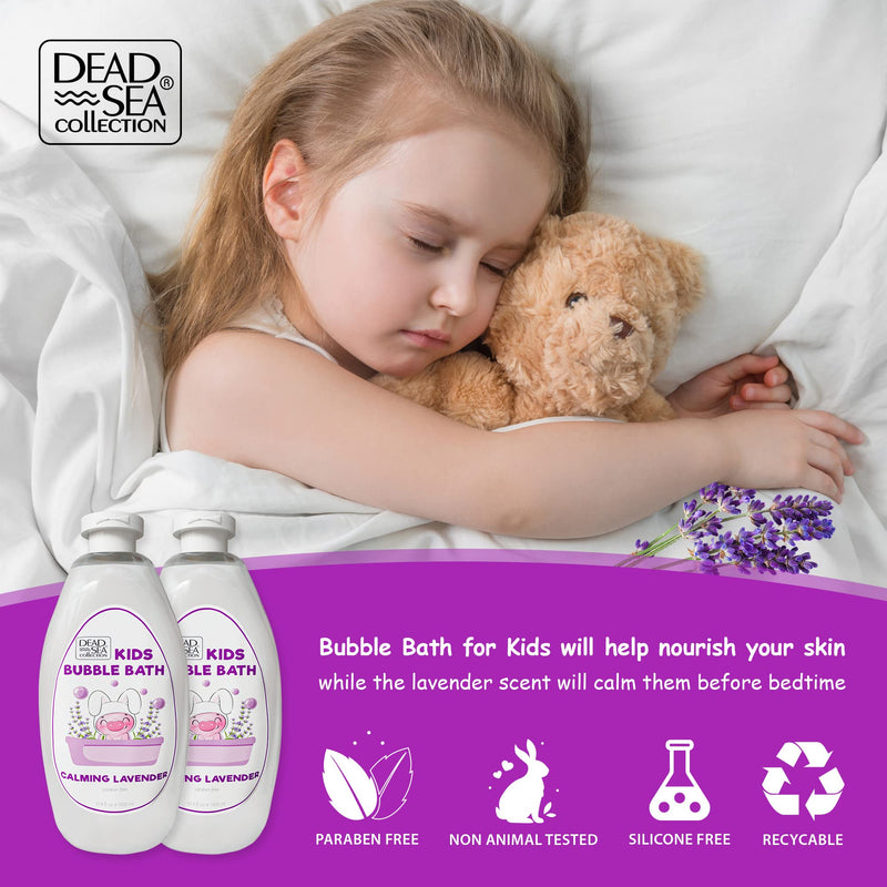 Dead Sea Collection Bubble Bath for Kids with Lavender – 2 x 33.8 fl oz (67.6 fl oz total)